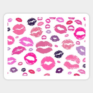 Kissing Lips Pattern in Pink Magnet